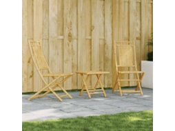 Vidaxl 3 Pcs Conjunto De Bistrô Em Bambu
