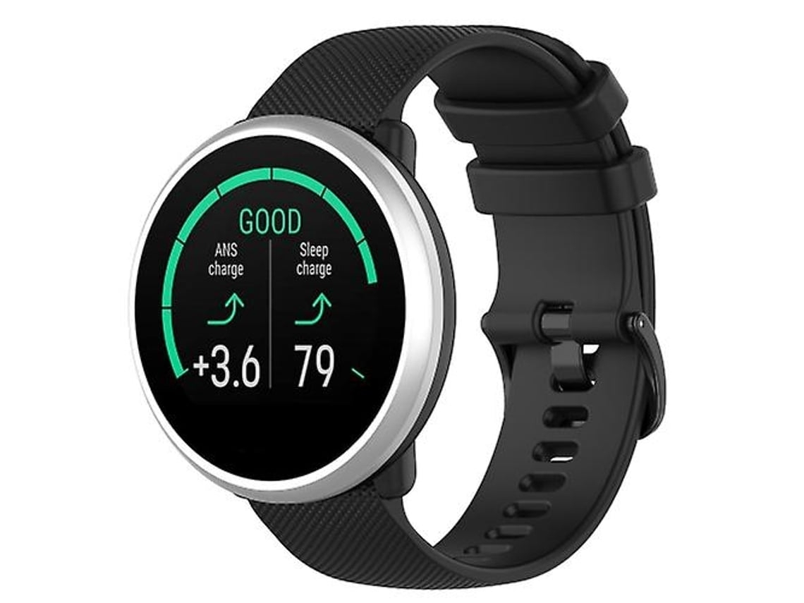 Lurelia Pulseira Polar Ignite 20mm Pequena Textura Xadrez Silicone Preta De Relógio