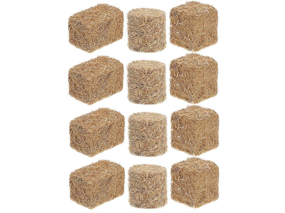 12 Peças De Mini Filas De Feno No Estilo Outono Empilháveis Para Decoração De Cenas E Lar
