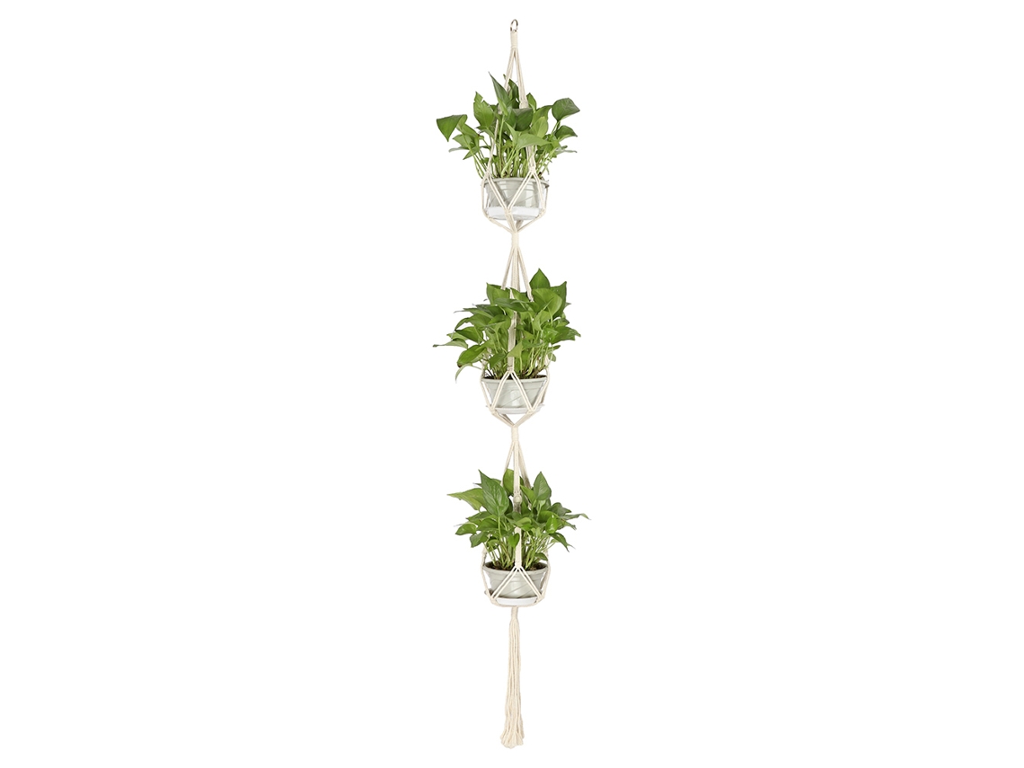 Cesto De Corda Para Pendurar Vasos Plantas Interior