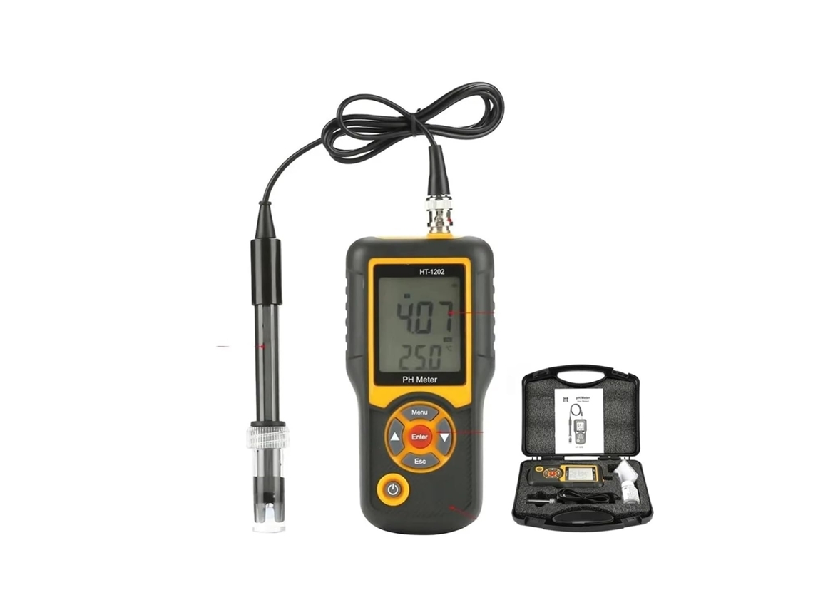 Medidor De Ph Digital Ht 1202 Alta Precisão Para Análise Da Qualidade Água, Ideal Laboratórios E Medição