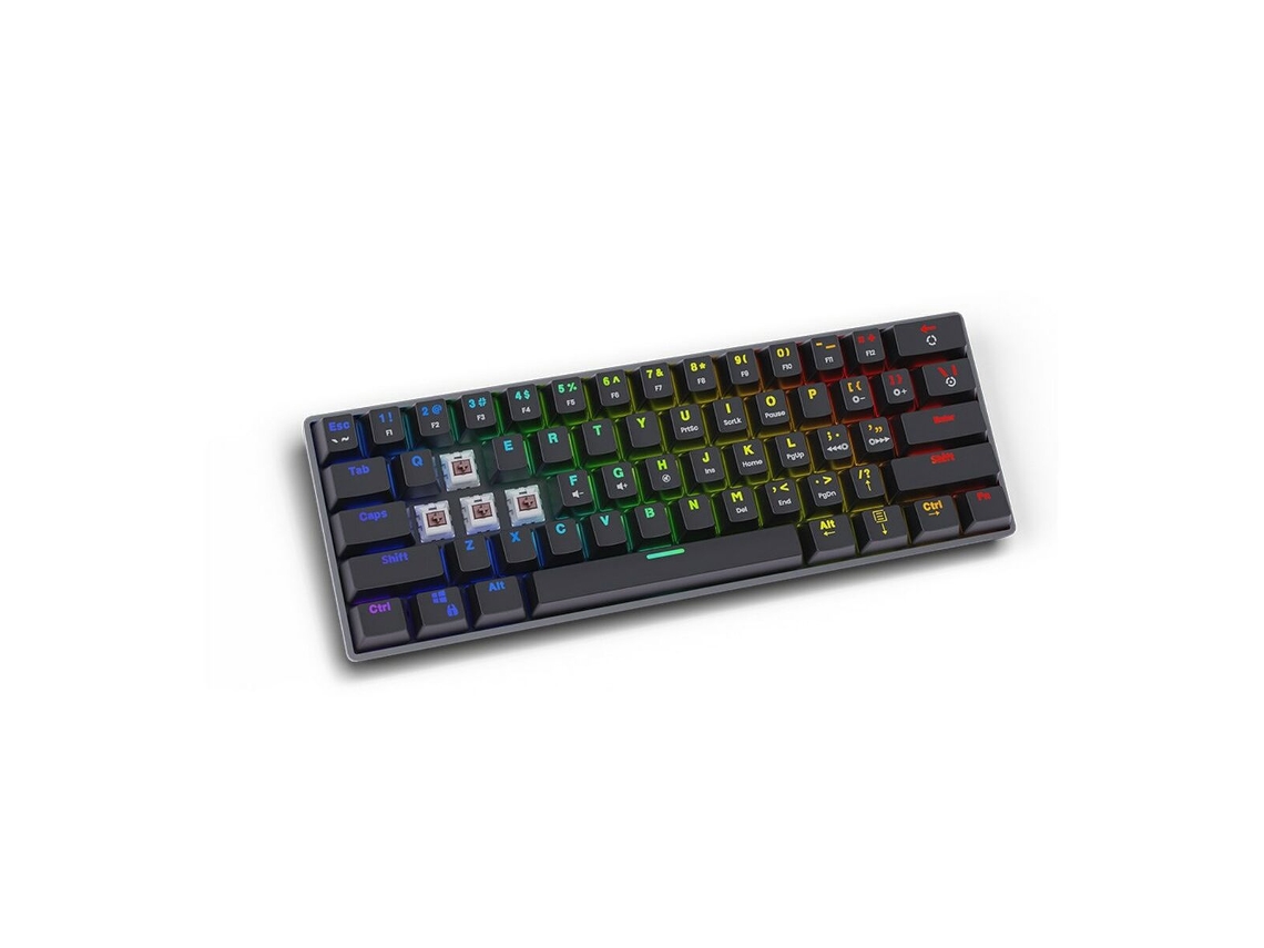 Teclado SAVIO Blackout Preto Multicolor Qwerty
