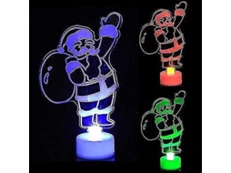 Conjunto De 3 Enfeites De Natal Luminosos Em Acrílico Com Sete Cores Para O Papai Noel. Hengjian