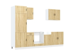 Conjunto 7 Armário de Cozinha Conjunto Kalmar VIDAXL Sonoma Carvalho