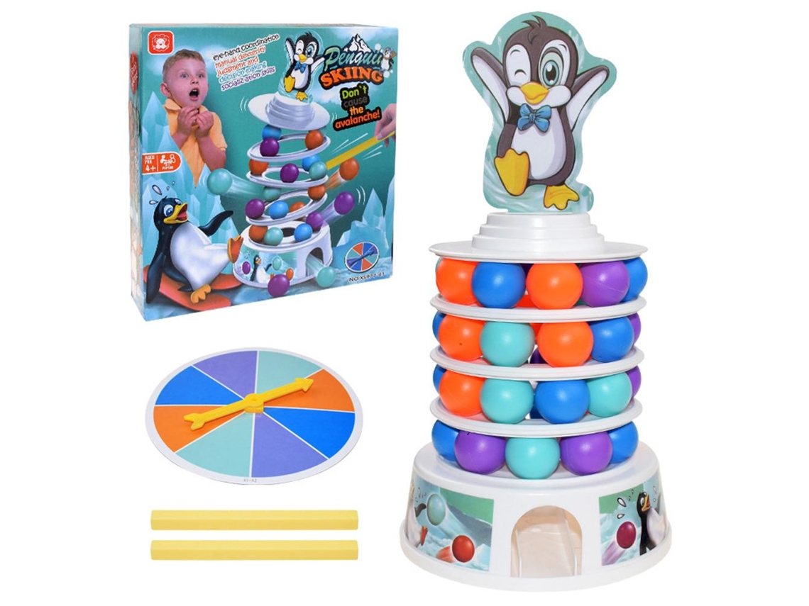 Primerox jogo de Mesa Penguin Ski Ball para Crianças Brinquedo de Empilhamento Multicolorido