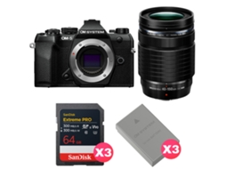 Om 5 Mark Ii Preto + 40 150mm F/4 Pro + 3 Sandisk 64gb Extreme Pro Uhs ii Sdxc + 3 Om System Bls 50 + Ebook Pricedirect OM SYSTEM