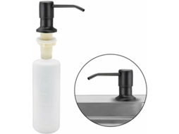Distribuidor De Sabão Elegante Embutido Para A Sua Pia Da Cozinha, Design De Aço Inoxidável Preto Fosco, Cabeça Da Bomba De Bancada, Material Durável