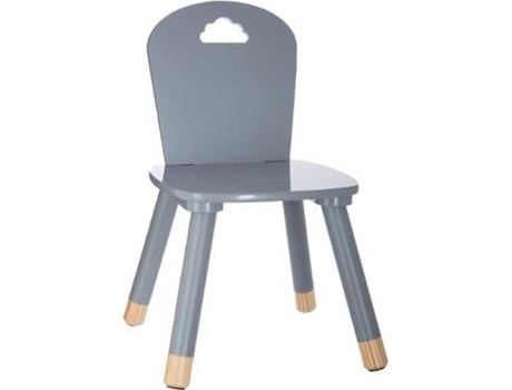 Conjunto de 2 Cadeiras Infantis em Madeira Macia Cinza Dim: C28X L50 X A28 Cm PEGANE