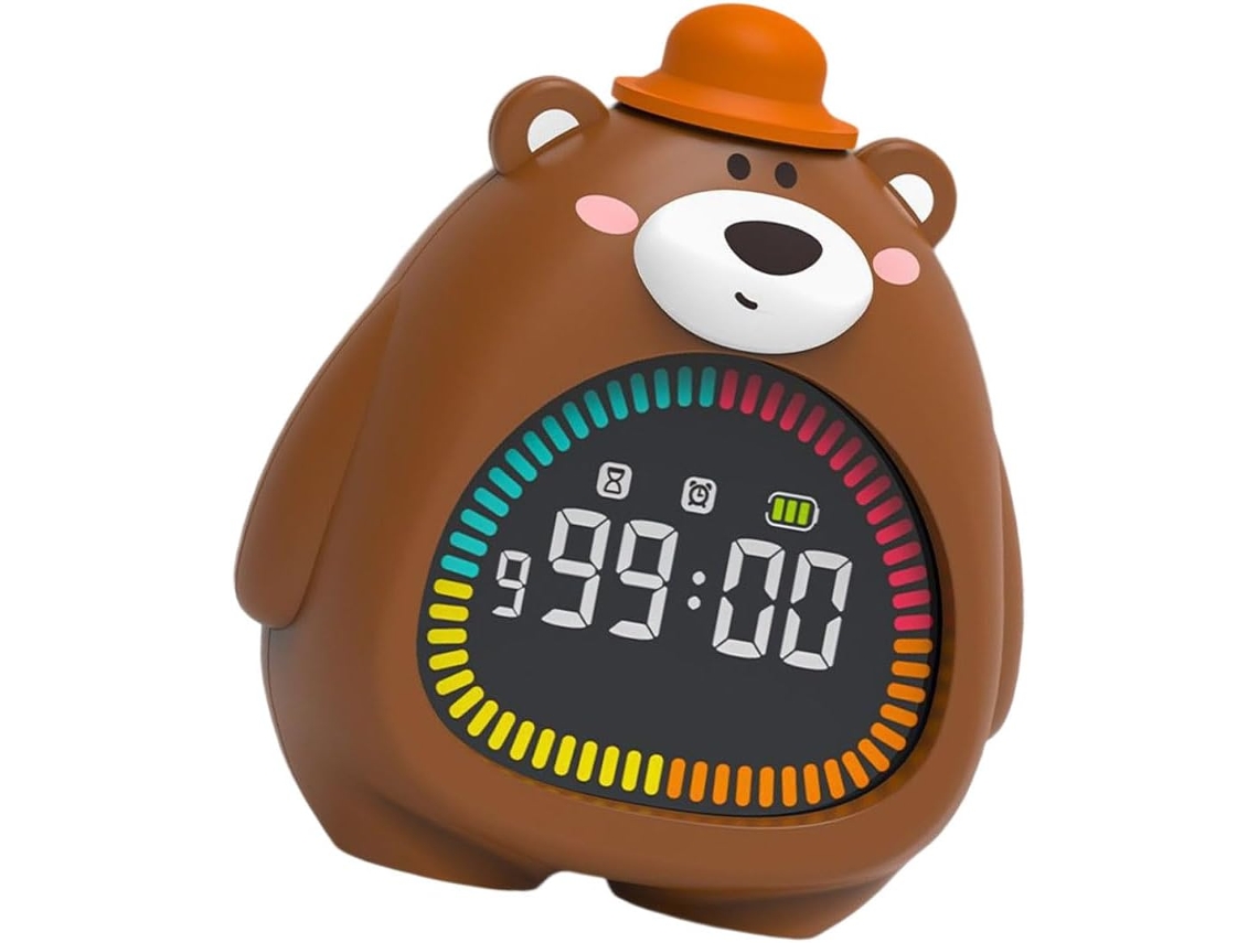 Despertador De Urso Silicone Com Luz Noturna, Função De Temporizador Ajustável E Iluminação Suave Para Decoração