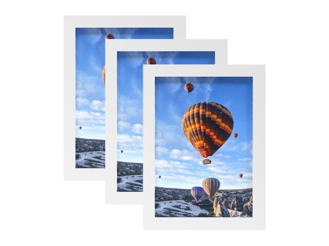 Molduras De Madeira Para Fotos Panoona Conjunto De 3 Peças (15x20cm) Brancas