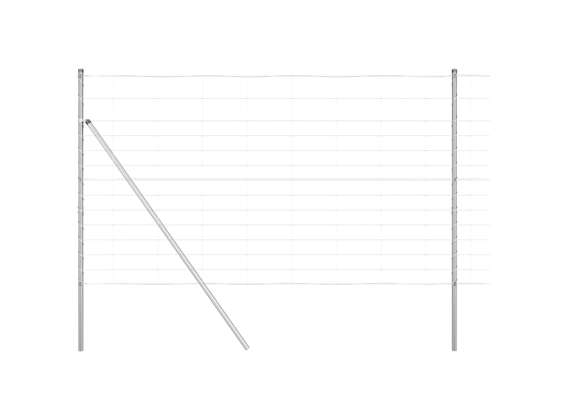 Conjunto 1 Poste De Cerca Externo Vidaxl Prateado Aço (50 X 1,4 M)