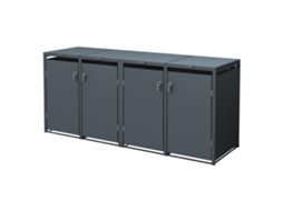 Contentor do lixo exterior ML-Design para 4 caixotes 240L antracite com tampa e fecho