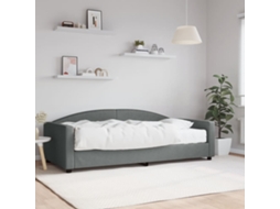 Sofá-cama Com Colchão 100x200 Cm Tecido Cinza Escuro
