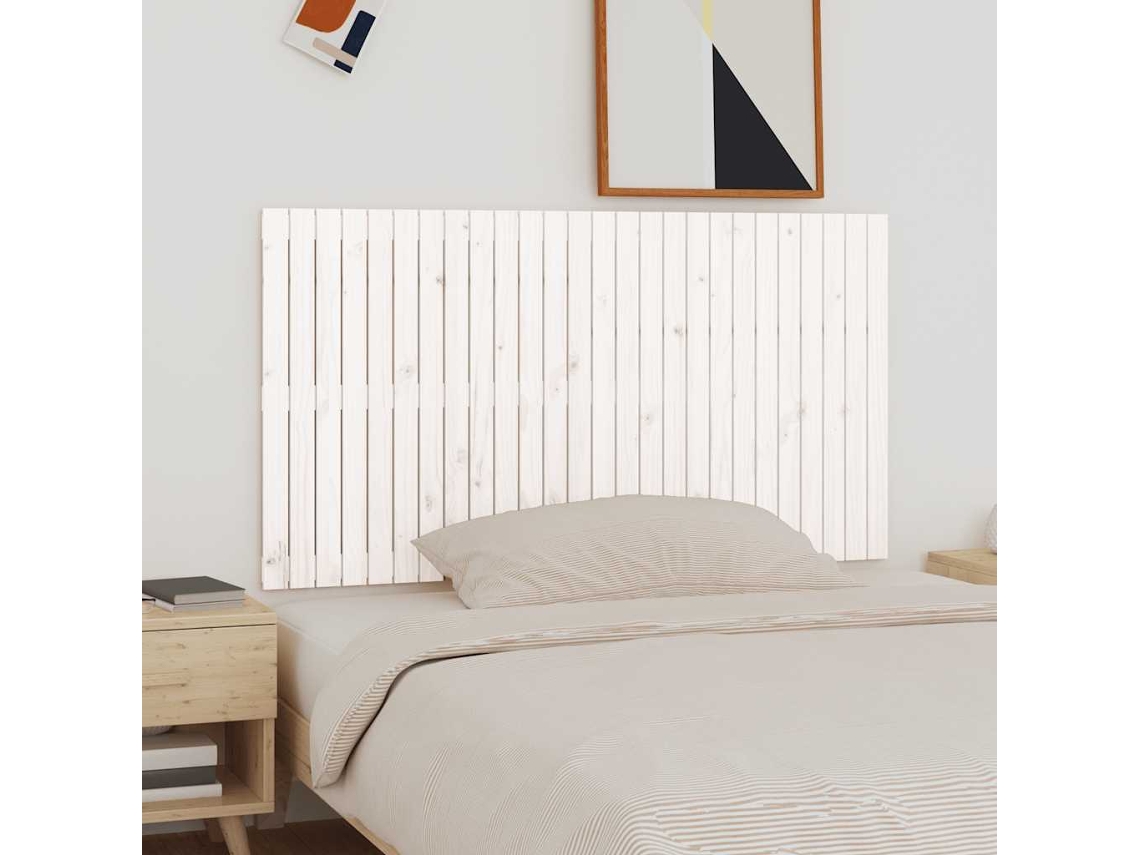 Vidaxl Cabeceira De Parede 166x3x90 Cm Madeira De Pinho Maciça Branco