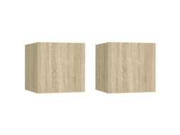 Vidaxl Mesas De Cabeceira 2 Pcs Derivados De Madeira Carvalho Sonoma