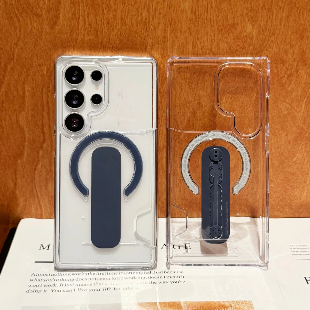 Capa Magnética Para Celular (galaxy S26 Azul) Com Suporte E Proteção Total Contra Impactos Nas Bordas.