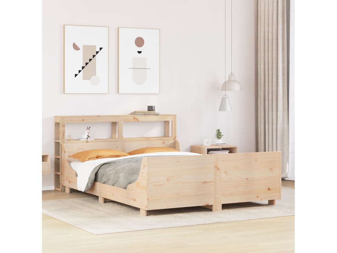 Vidaxl Cama Sem Colchão 120x190 Cm Madeira De Pinho Maciça