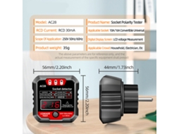 Tester de tomada Aneng com display LCD 250v detector de fuga automático portátil | S/MARCA