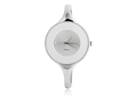 Relógio de Pulseira Feminino Analógico Quartz com Pulseira de Liga Branco
