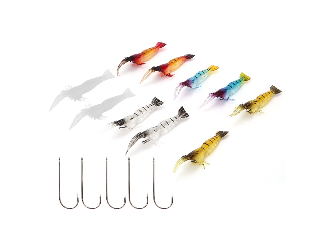 Lure Bionic Prawn (realistic Bait For Freshwater And Saltwater Fishing) 10-pack Soft Shrimp Lure Imitation Bait