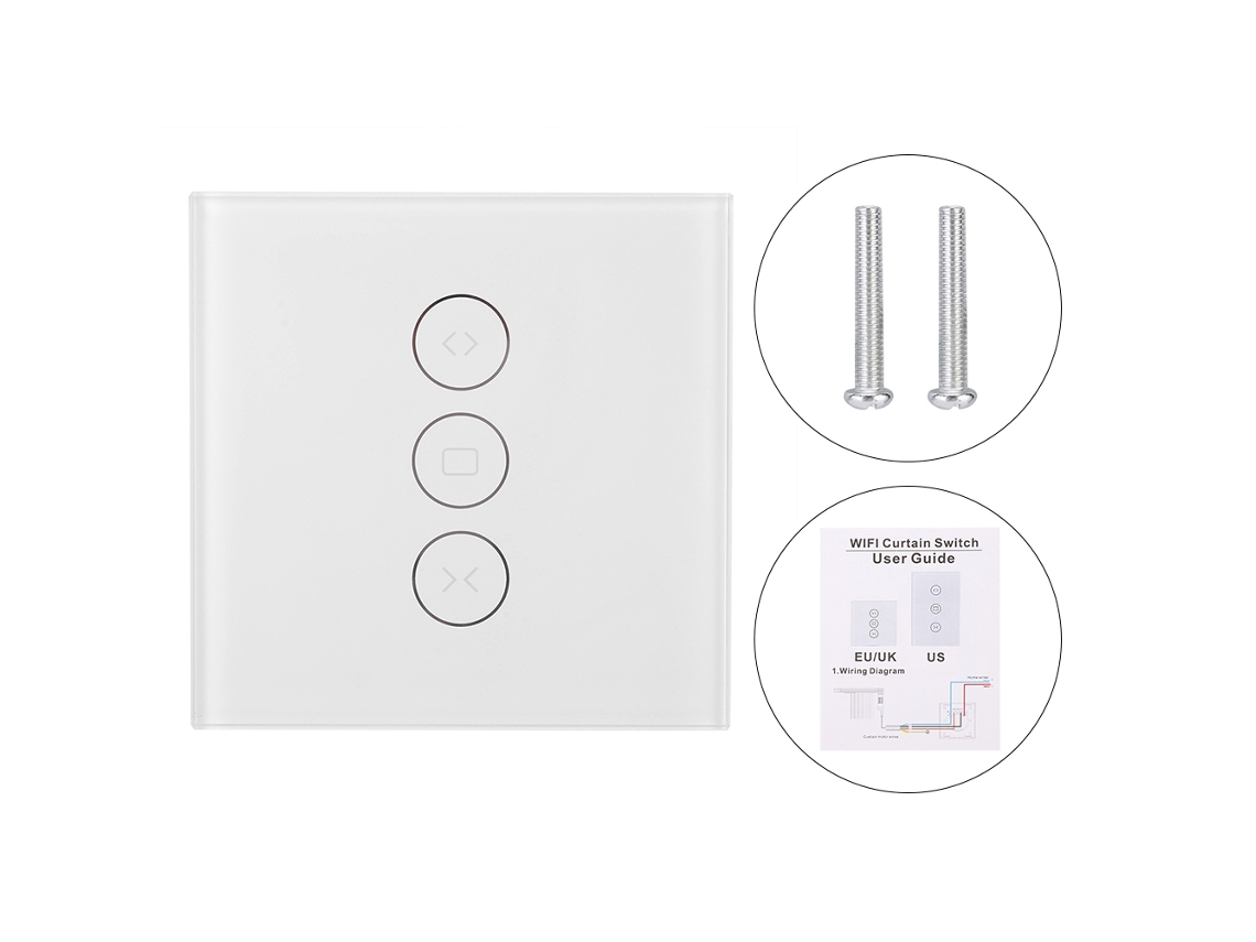 Interruptor de cortina inteligente com Wi-Fi (controle por voz, compatível com dispositivos Amazon)
