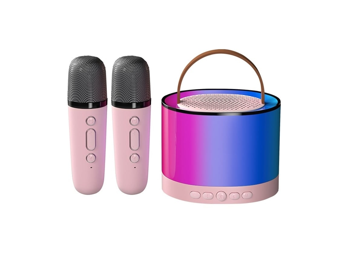Mini Máquina De Karaokê De Brinquedo, Caixa De Som Bluetooth Portátil Com 2 Microfones Sem Fio Para Meninas Da Yemaesre Aquaforge