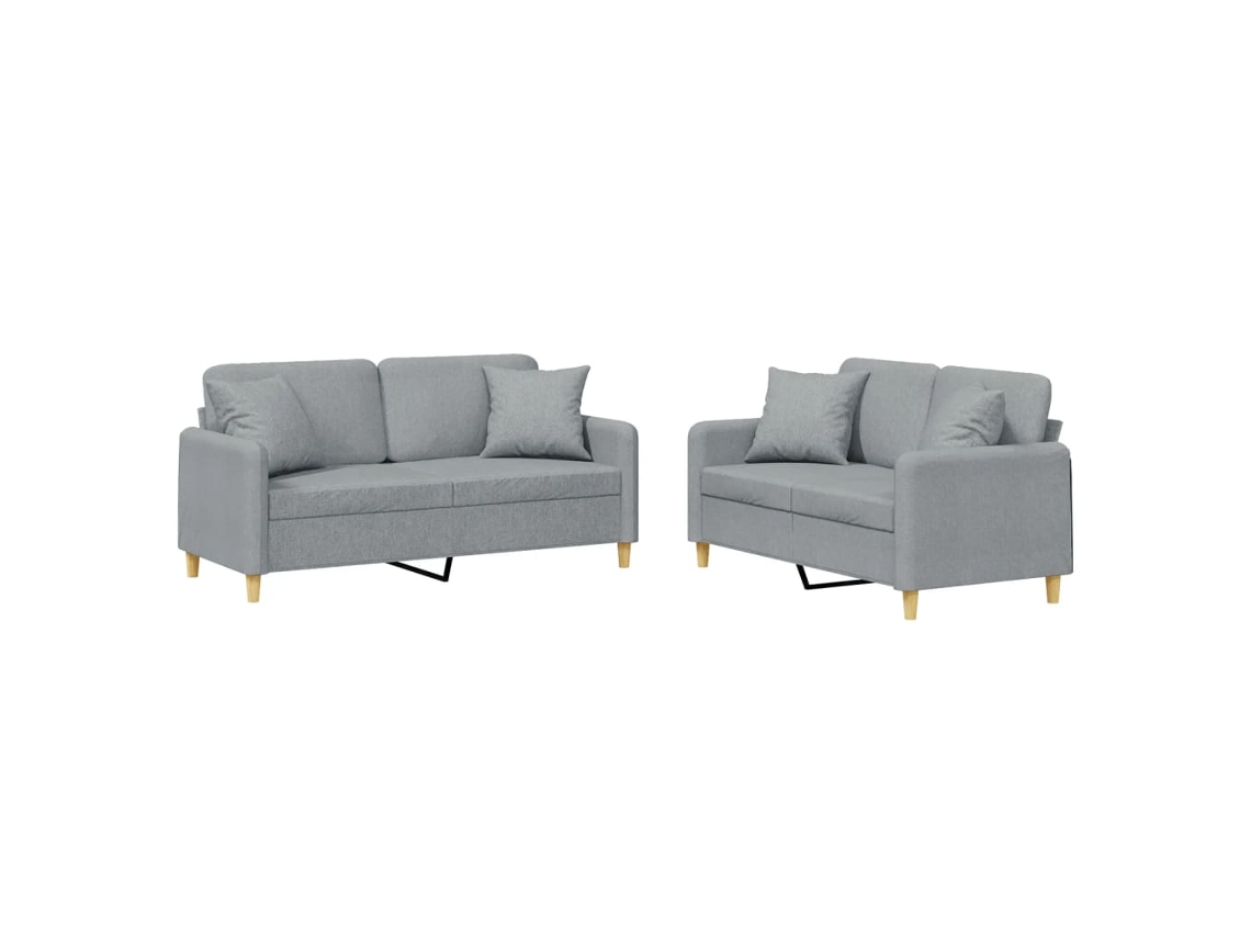 Sofa Set, Sofa Sets Vidaxl Cinzeto Tecido (n/a)