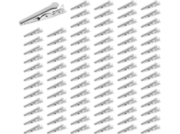 800 Jacaré Metal Clips 27mm, Clips Jacaré Niquelado em Tom Prateado Com Fio Teste Mola