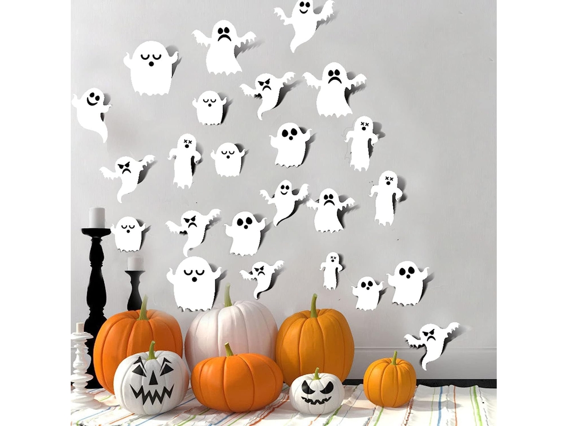 KOFIHETY Adesivos De Fantasma Autoadesivos Pretos Para Decoração De Casa, Faça Você Mesmo, Para Festas De Halloween, Resistentes À Pressão, À Prova De Choque,