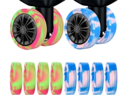 Conjunto de 8 Capas Protetoras para Rodas de Mala, de Silicone para Proteção Das AQUAFORGE