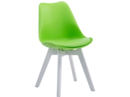 Cadeira para visitantes Borneo V2 em pele sintética verde/branco CLP