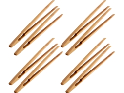 Conjunto De 8 Pinças Pequenas Bambu Para Servir, Utensílios Para Servir Saladas, Pinças Para Servir Alimentos Em