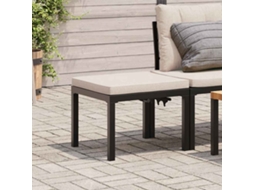 Banco De Jardim Com Almofadã£o Aã§o Revestido Com Pã³ Preto DKD HOME DECOR