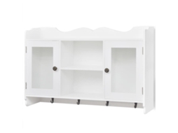 Armário de Parede para Exposição de Livros/DVD/Copos MDF Branco MAISON EXCLUSIVE