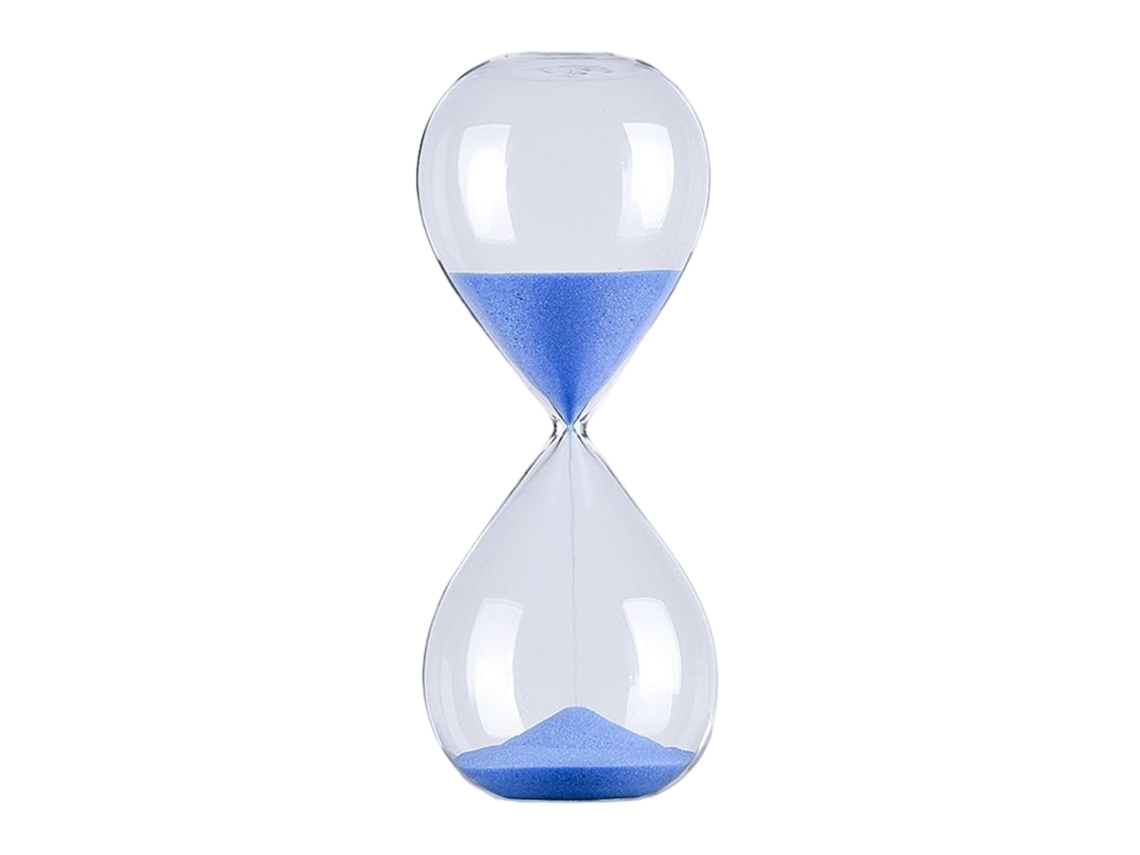 Ampulheta Redonda De Vidro Com 5/30/ 60 Minutos, Decoração Original, Ferramenta De Gerenciamento Tempo, Azul, 5 Minutos