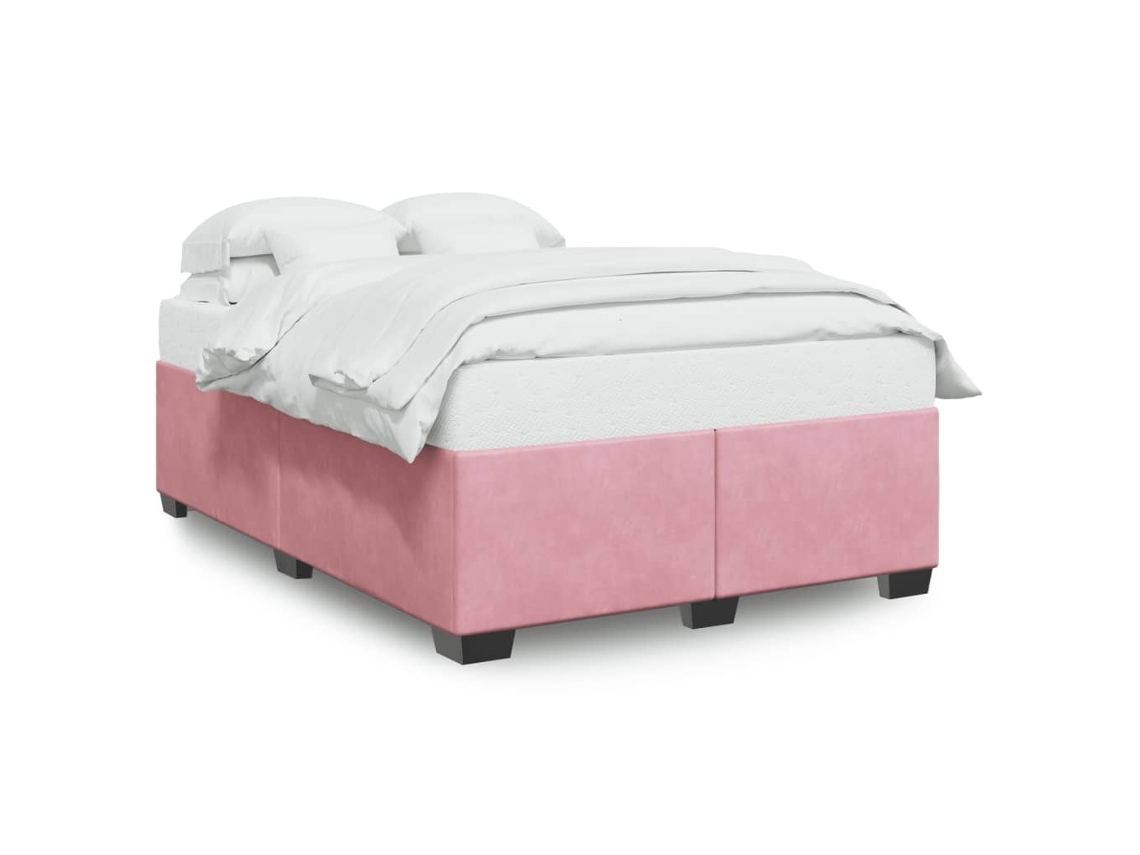 Bed Frame, Bed Frames Vidaxl Cor-de-rosa Veludo (140 X 200 Cm)