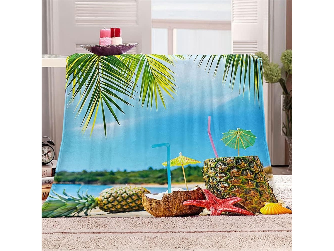 Manta de Flanela Fansu 3d para Praia Inverno Quente Macia e Fofa em Microfibra Ideal Cama Ou Sofá Adequada Adu