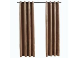 Curtain, Curtains Vidaxl Bege Veludo (140 X 245 Cm)