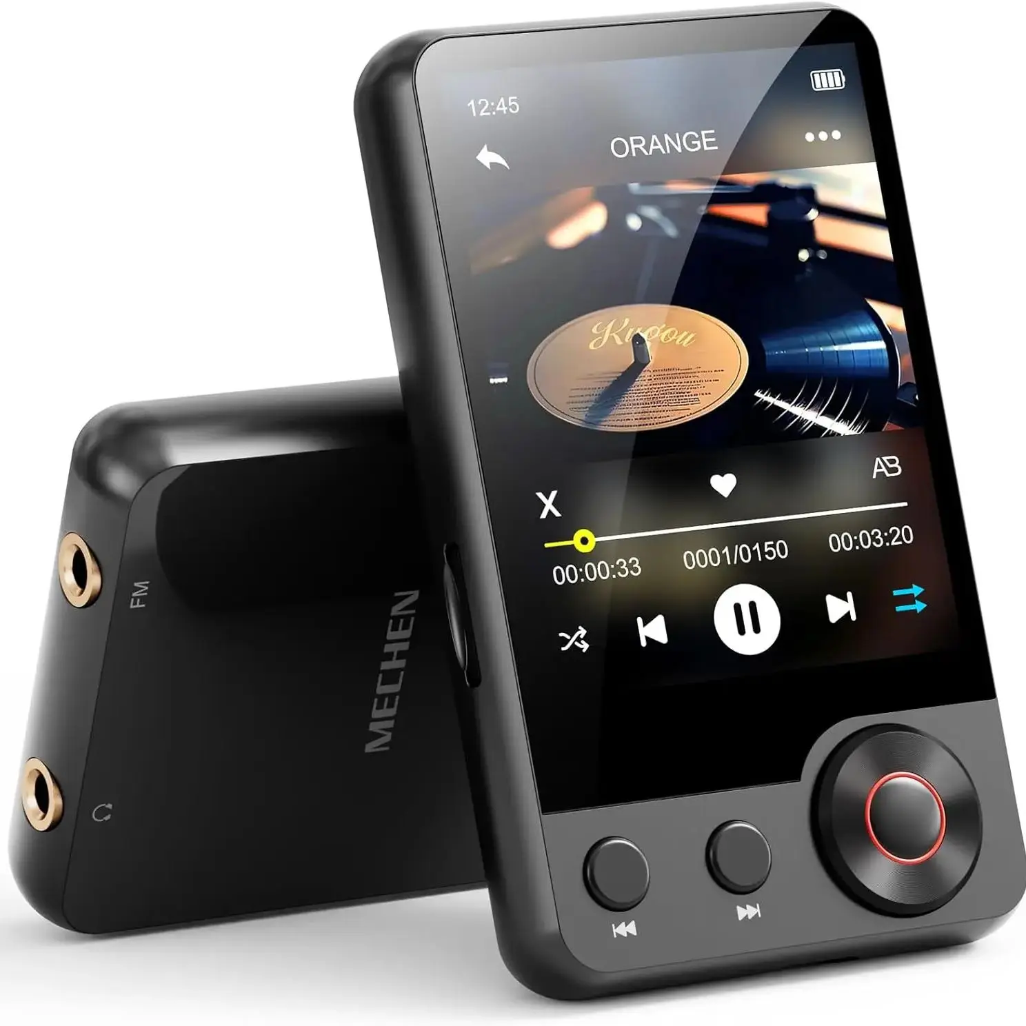 Mechen Mp3 Player Bluetooth 5.3 Tela Sensível Ao Toque De 2,4 Polegadas Preto 128gb