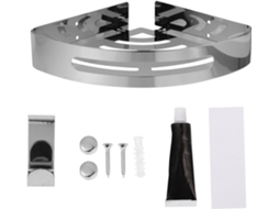 Prateleira De Canto Triangular Metal Para Banheiro, Em Aço Inoxidável, Com Ganchos, Otimiza O Espaço
