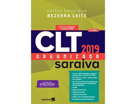 Livro Clt - Organizada Saraiva - 06Ed/19 de Leite (Português do Brasil)