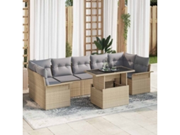 Vidaxl Conjunto De Sofá De Jardim 8 Unid. Bege