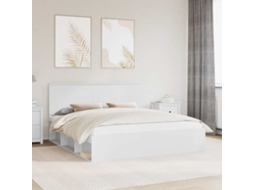 Vidaxl Estrutura Da Cama Com Cabeceira Branco 200 X 200 Cm