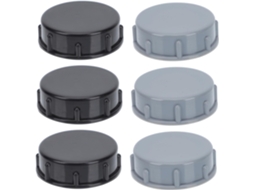 Conjunto De 6 Tampões Plástico Preto E Cinza 45mm Para Ralos Cozinha Processadores Resíduos Tampas Protetoras Flexíveis