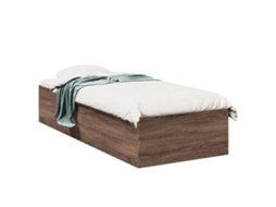 Vidaxl Estrutura de Cama 90x200 Cm Derivados Madeira Carvalho Castanho