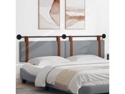 Vidaxl Cabeceira Suspensa Com Luz Led Cinzento-claro Pu Antigo