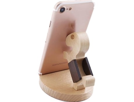 Suporte Para Celular Estilo Pônei Em Madeira De Faia.
