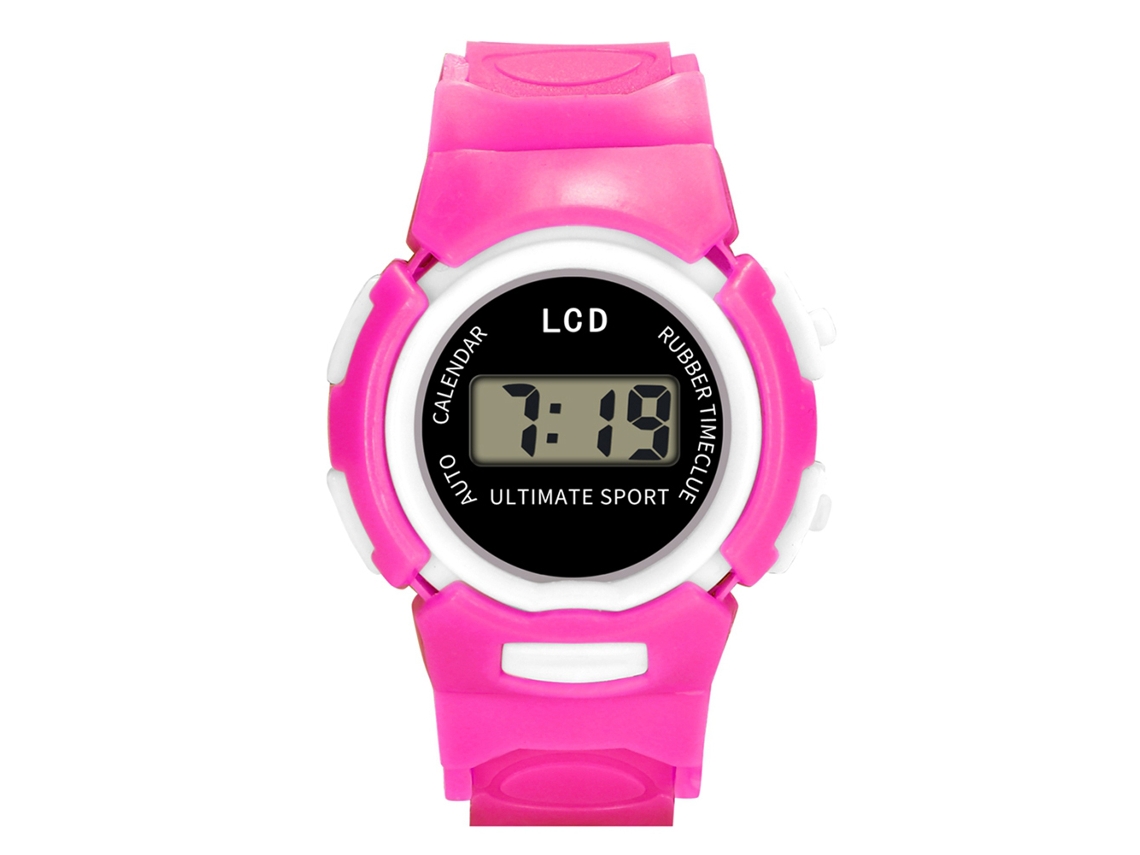 Reloj Electrónico Infantil De Moda Con Movimiento Digital Y Dial Redondo (rojo Rosa)