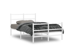 Bed Frame, Bed Frames Vidaxl Branco Aço (120 X 190 Cm)