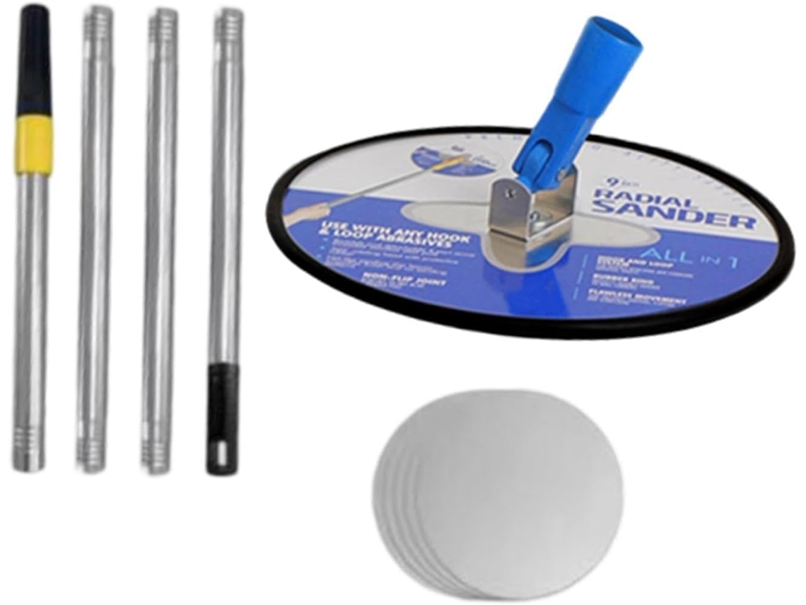 Lixadeira Manual Redonda De 50 Polegadas Para Drywall Com Haste Extensível - Rotação 360°